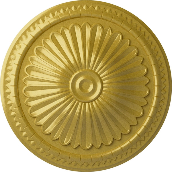 Ekena Millwork Alexa Ceiling Medallion (Fits Canopies up to 3"), Hand-Painted Rich Gold, 15"OD x 1 3/4"P CM14AXRGS - main